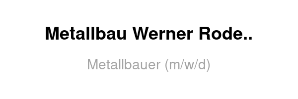 Metallbau Werner Rode GmbH & Co. KG /