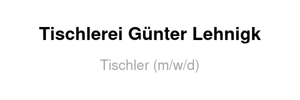 Tischlerei Günter Lehnigk