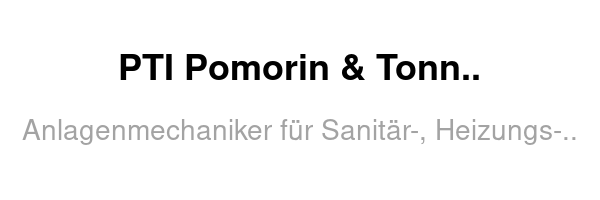 PTI Pomorin & Tonn Installations GmbH