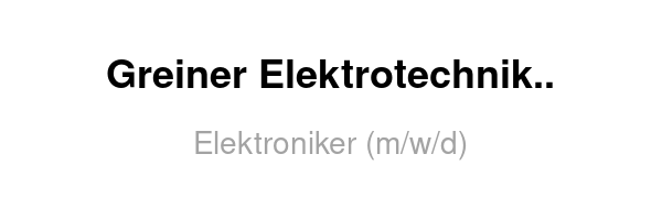 Elektroniker (m/w/d)