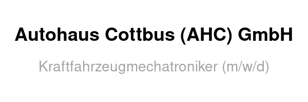 Autohaus Cottbus (AHC) GmbH /