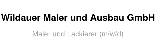 Wildauer Maler und Ausbau GmbH