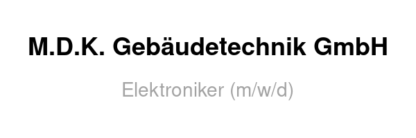 M.D.K. Gebäudetechnik GmbH /