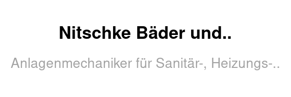 Nitschke Bäder und Haustechnik GmbH