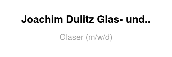 Joachim Dulitz Glas- und Leichtmetallbau GmbH