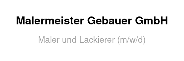Malermeister Gebauer GmbH