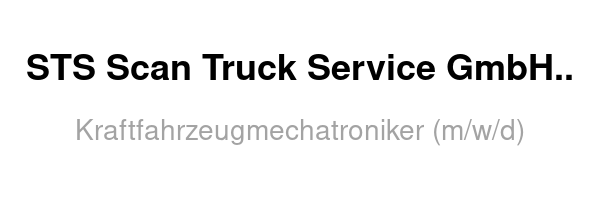 STS Scan Truck Service GmbH STS Scan Truck Service GmbH