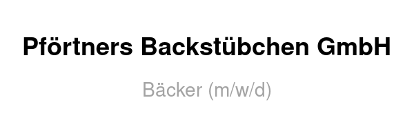 Bäcker (m/w/d)