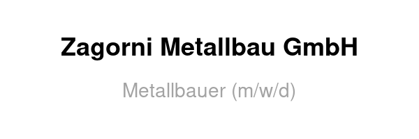 Metallbauer (m/w/d)