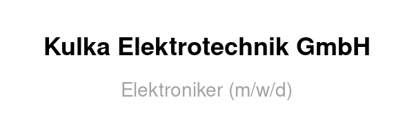 Elektroniker (m/w/d)