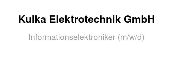 Informationselektroniker (m/w/d)