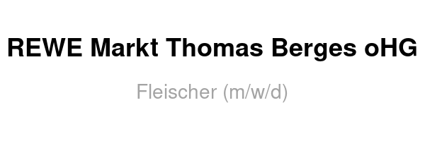 Fleischer (m/w/d)