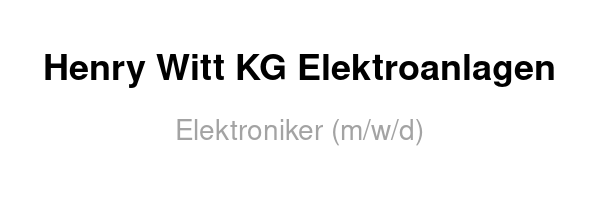 Henry Witt KG Elektroanlagen