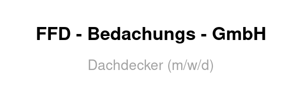 Dachdecker (m/w/d)