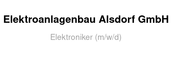 Elektroniker (m/w/d)