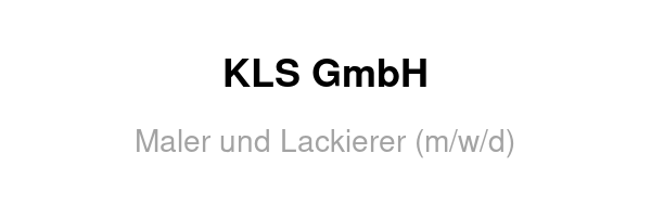 Maler und Lackierer (m/w/d)