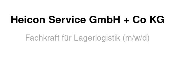 Fachkraft für Lagerlogistik (m/w/d)