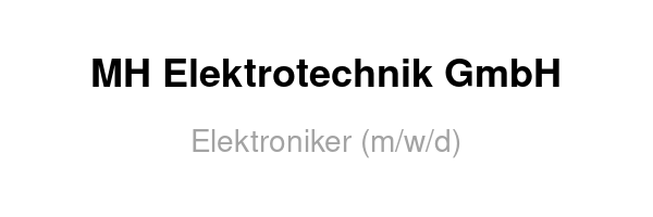 Elektroniker (m/w/d)