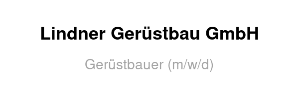 Lindner Gerüstbau GmbH /