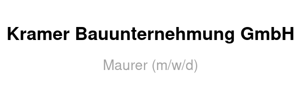 Maurer (m/w/d)