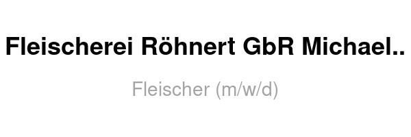 Fleischer (m/w/d)