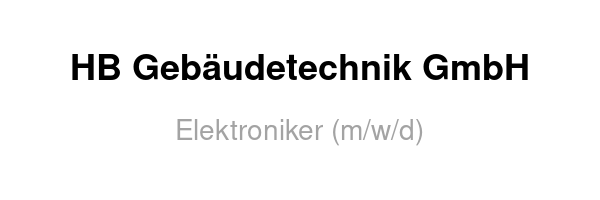 Elektroniker (m/w/d)