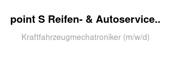 Kraftfahrzeugmechatroniker (m/w/d)