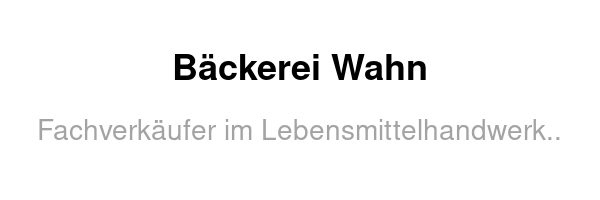 Bäckerei Wahn