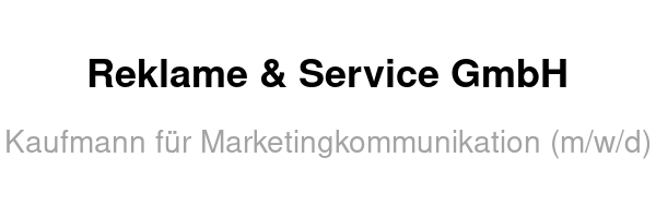 Reklame & Service GmbH /