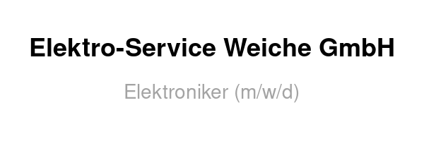 Elektroniker (m/w/d)