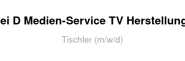 Drei D Medien-Service TV Herstellung, Übertragungstechnik,