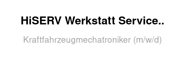 Kraftfahrzeugmechatroniker (m/w/d)