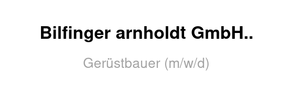 Bilfinger arnholdt GmbH Niederlassung Ost