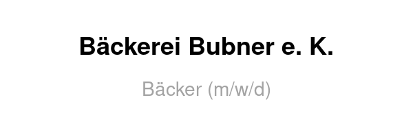 Bäckerei Bubner e. K.