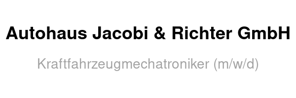 Autohaus Jacobi & Richter GmbH /