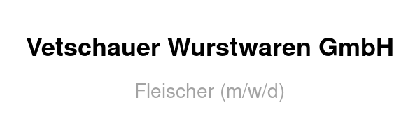 Fleischer (m/w/d)