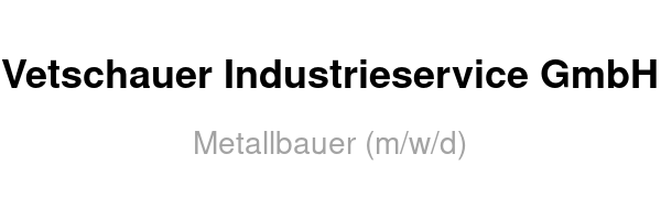 Metallbauer (m/w/d)