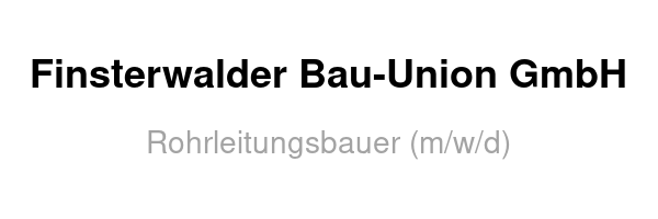 Rohrleitungsbauer (m/w/d)