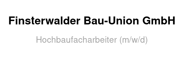 Finsterwalder Bau-Union GmbH /