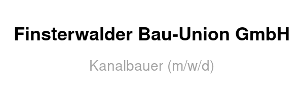 Finsterwalder Bau-Union GmbH /