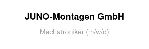 Mechatroniker (m/w/d)